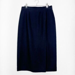 Vintage Braemar 🇨🇦 Black Wool Lined Pencil Skirt Size‎ 10 Minimalist Classic